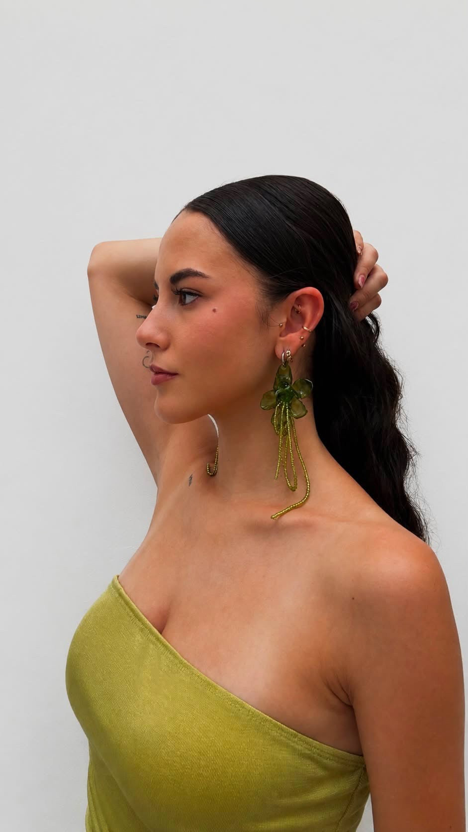 Pendientes Amaranto Verde Oliva